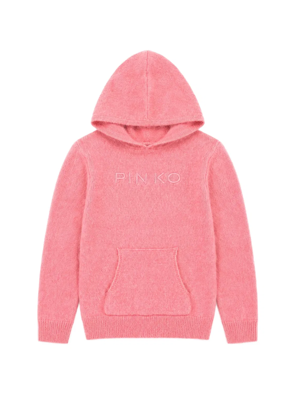 Вязаное худи с вышитым логотипом PINKO, розовый