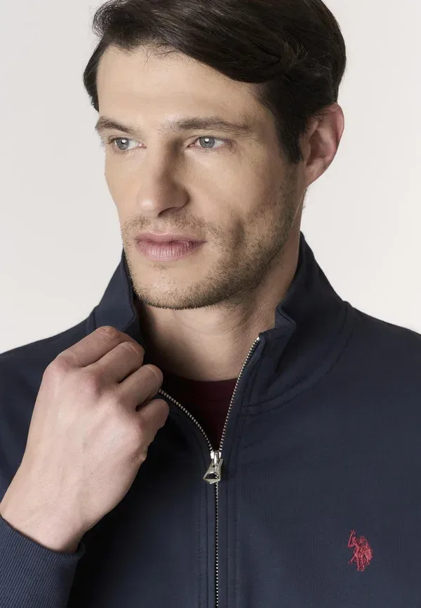 Худи на молнии, хлопок, Zip-up sweatshirt, U.S. Polo Assn., синий — фото 4