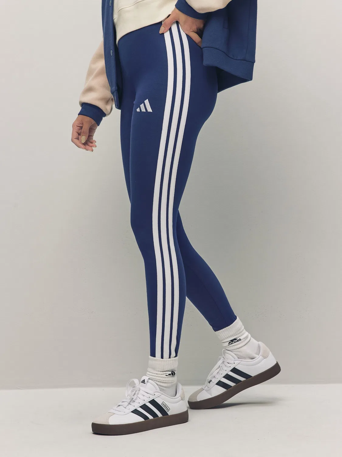 Леггинсы, хлопковые adidas Blue Essentials 3-Stripes adidas, синий — фото 4
