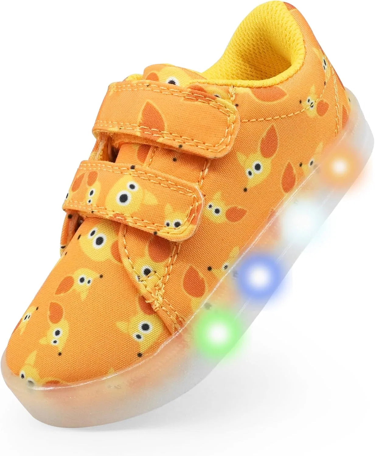 Детские кроссовки для девочек со светящейся подошвой Vivaki YESKIS, Orange Fox Light Up Shoes