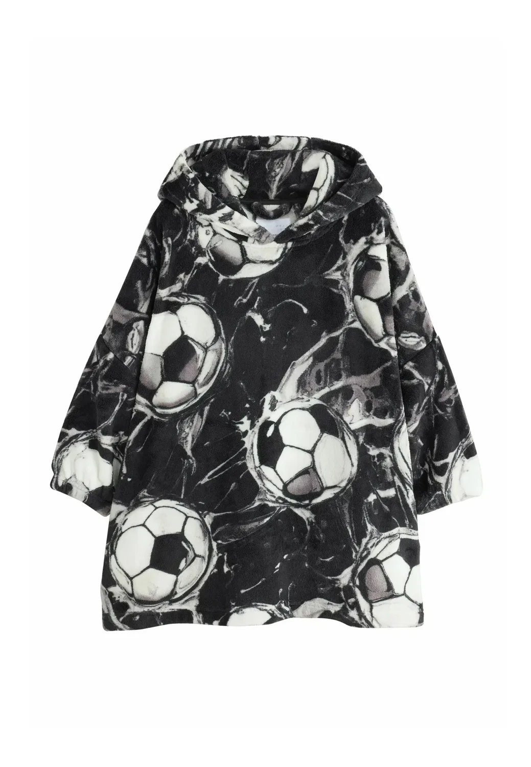 Флисовое пончо - флисовая куртка Next, Black White Football