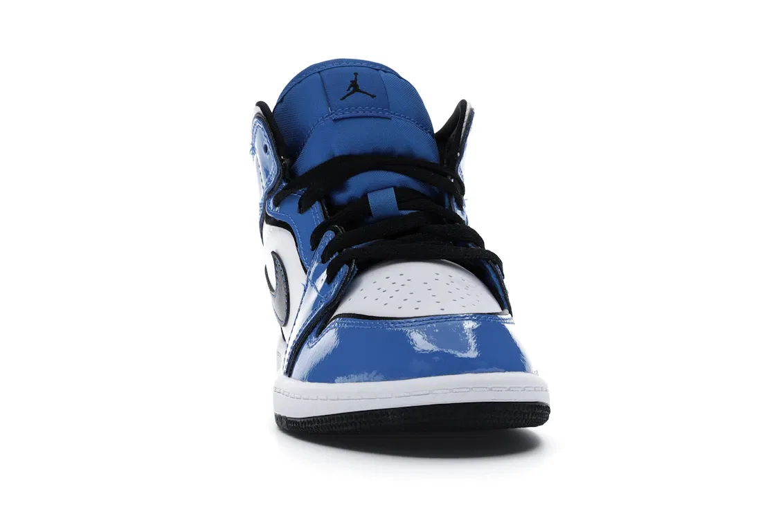 Детские кроссовки с высоким верхом Jordan 1 Mid Signal Blue Jordan, Signal Blue/Black-White — фото 2