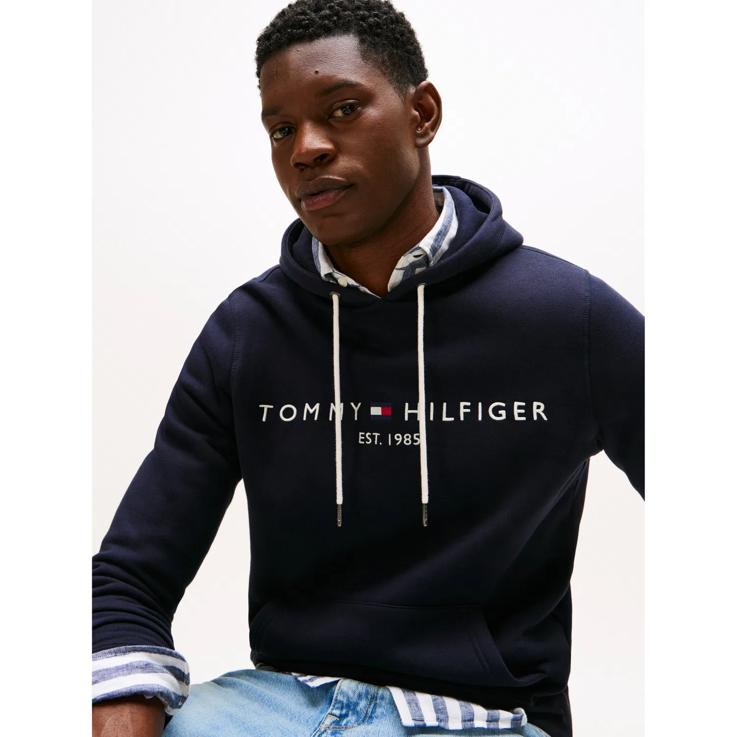 Мужской худи с логотипом Tommy Hilfiger, Sky Captain — фото 2