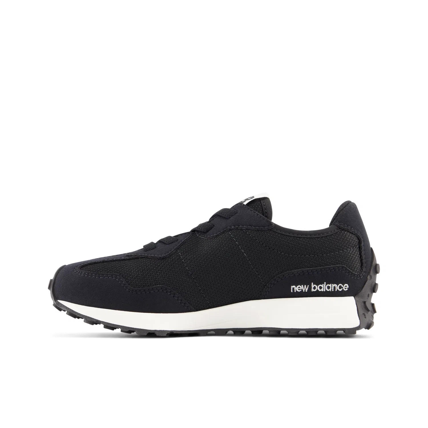 Детские кроссовки New Balance 327 Bungee Lace, Black With White — фото 4