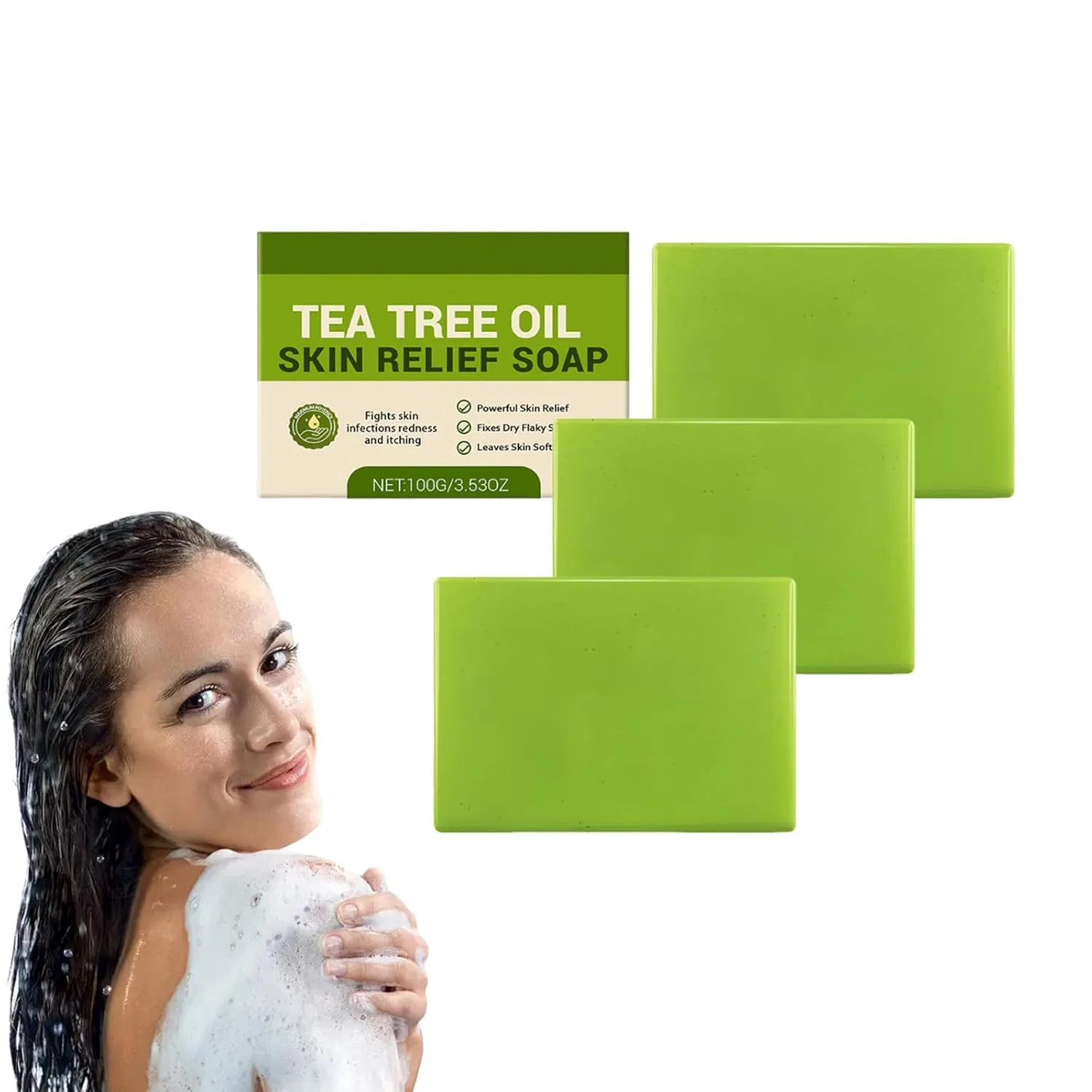 Мыло чайное дерево и масло, VKaoess, 3 штуки по 100 г, 3 Boxes