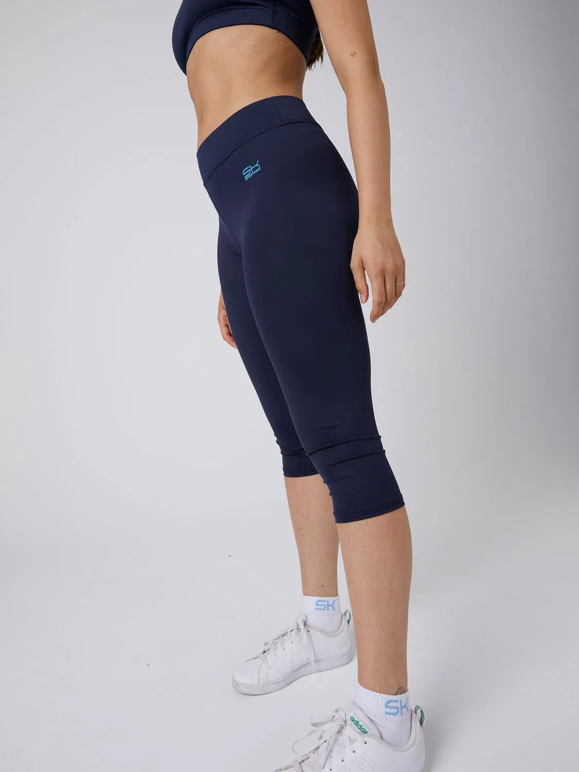 Узкие леггинсы Sportkind 3/4 Sport Leggings темно-синего цвета — фото 3