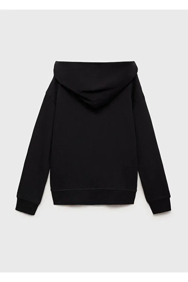 Детское худи для мальчиков на молнии Mango Kids, Black — фото 3