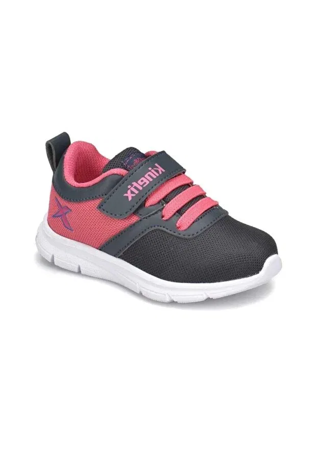 Детские повседневные туфли для девочек на липучке Kinetix, Navy Blue-Pink — фото 2