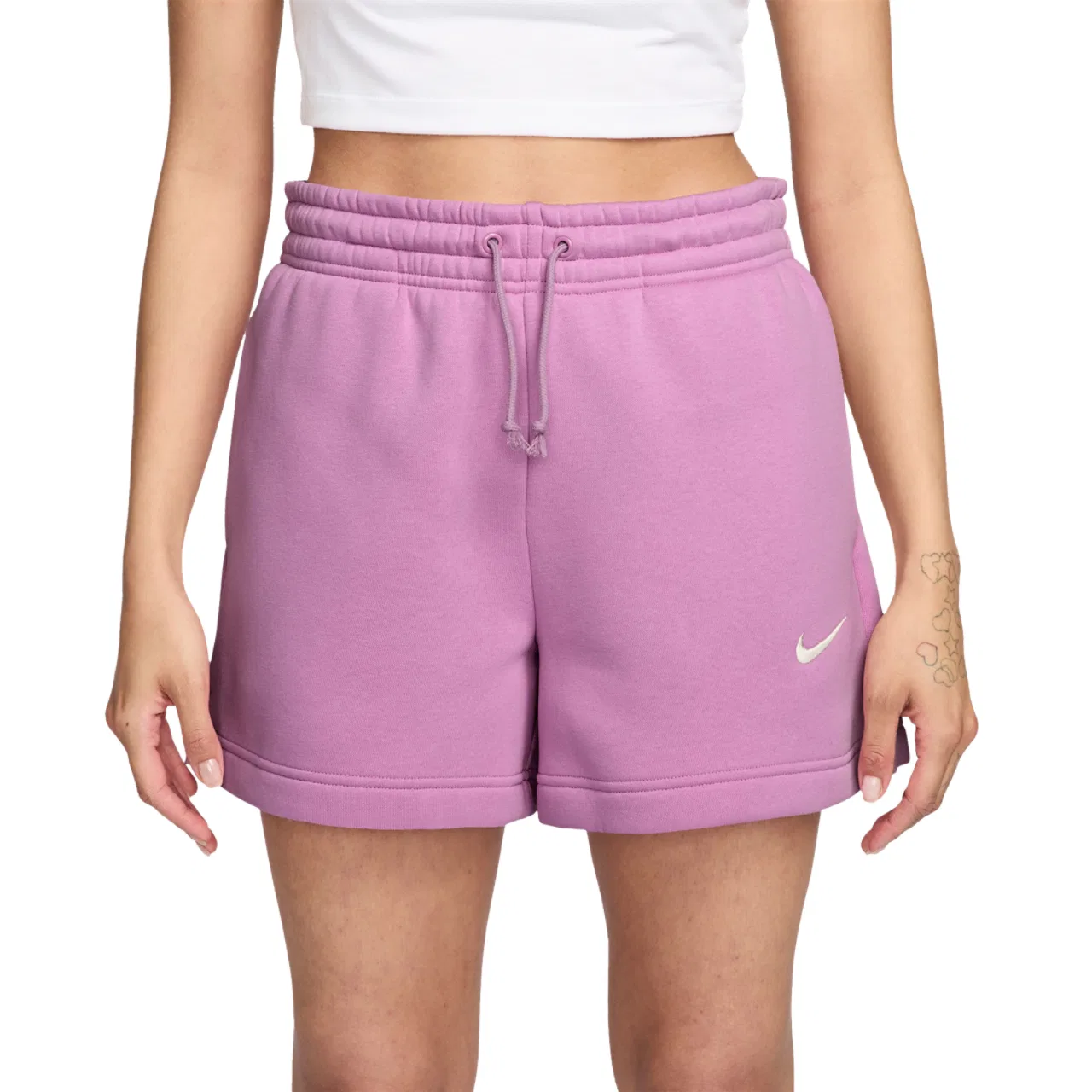Женские шорты Phoenix Fleece MR Nike, цвет Light Magenta/Sail