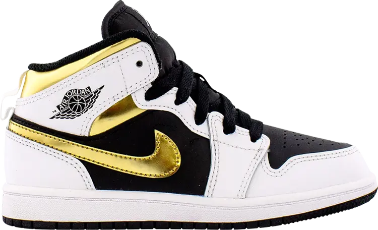 

Кроссовки Air Jordan 1 Mid PS White Gold, белый, Белый;черный, Кроссовки Air Jordan 1 Mid PS White Gold, белый