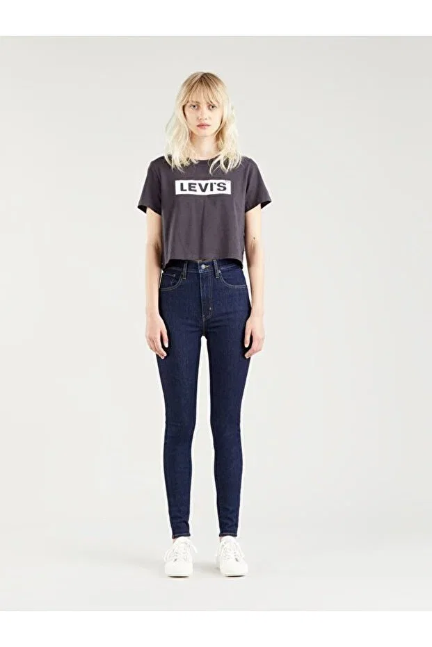 Женские джинсы скинни Mile High Super Skinny Levi'S, Dark Indigo - Flat Finish — фото 2