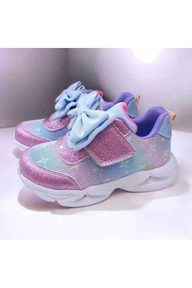 Детские спортивные кроссовки для девочек с подсветкой Patik Bebe, Blue — фото 4