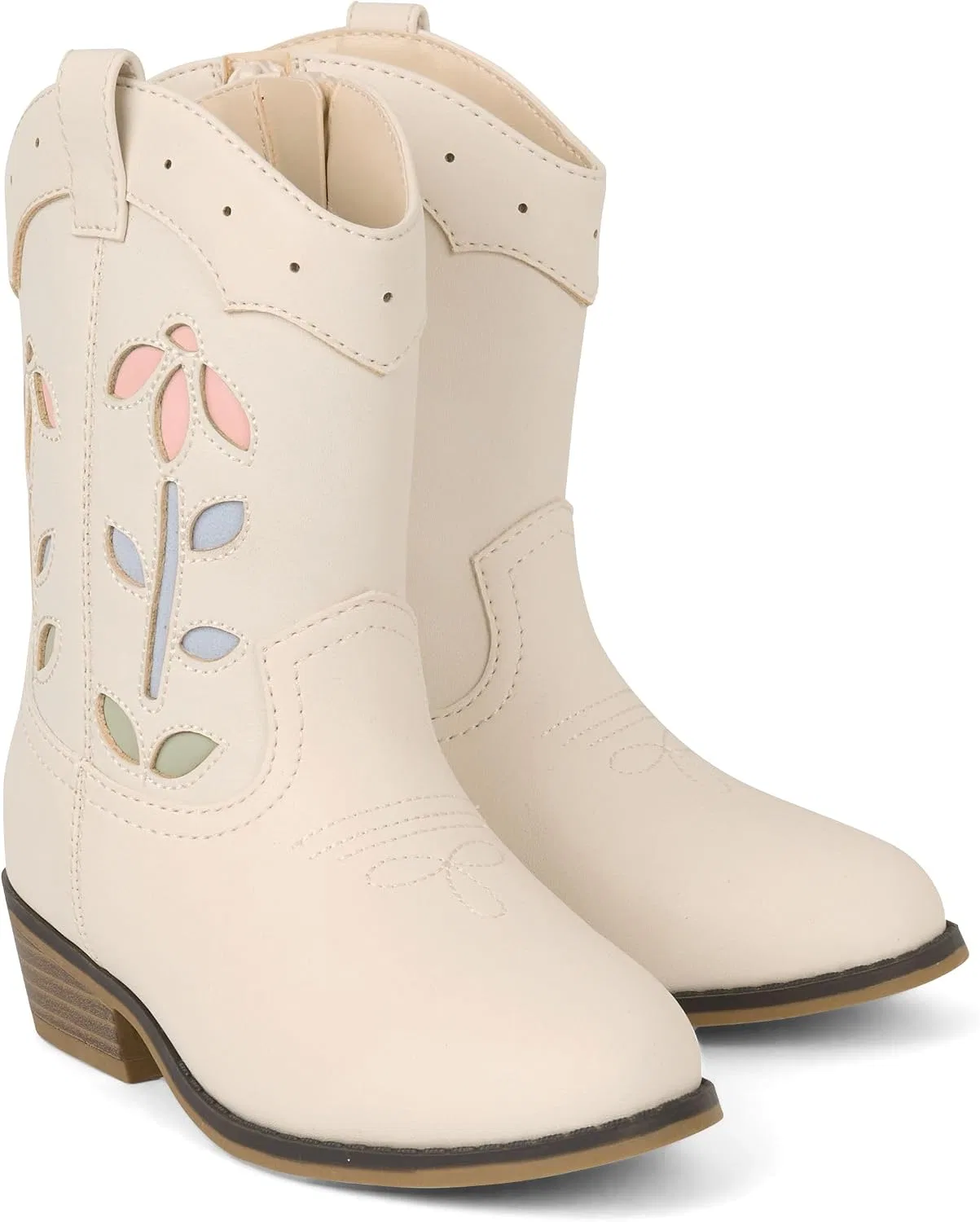 Детские сапоги для девочек с принтом Cowgirl Boots Western Gymboree, Off-White — фото 4