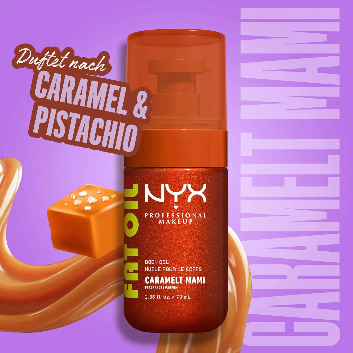 Масло для тела Fat Oil, NYX PROFESSIONAL MAKEUP, 20 мл, Caramelt Mami — фото 3