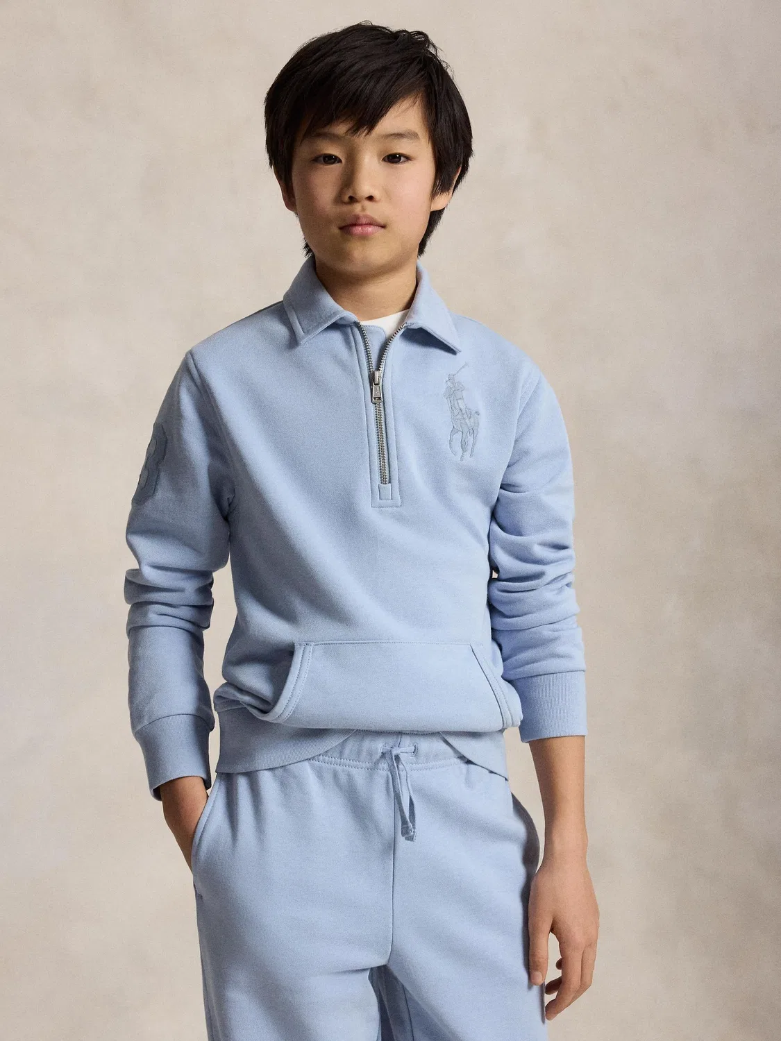 Свитшот с пони, Quarter Zip Polo Ralph Lauren, синий