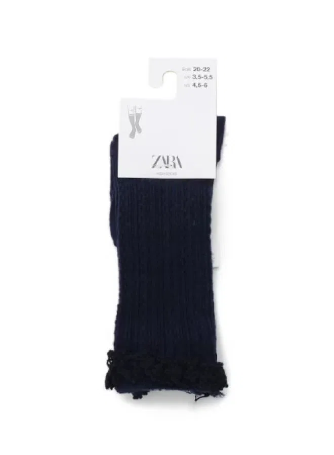 Носки детские с кружевной отделкой Zara, темно-синий