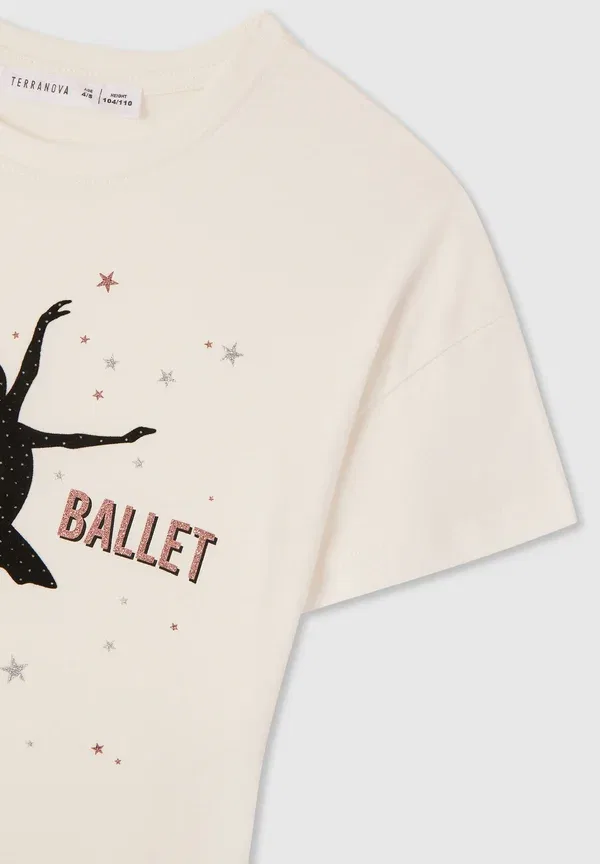 Футболка с принтом Con balletto Terranova, Bianco Lana, белый — фото 4