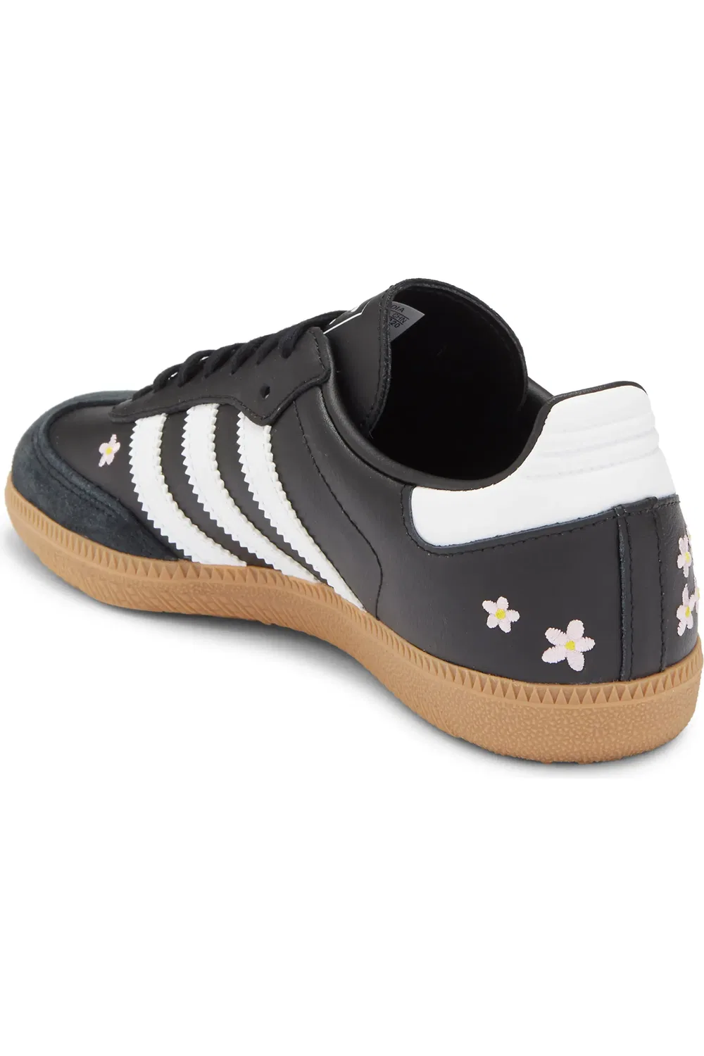 Детские кроссовки кожаные Samba adidas, Core Black/White/Gum — фото 2