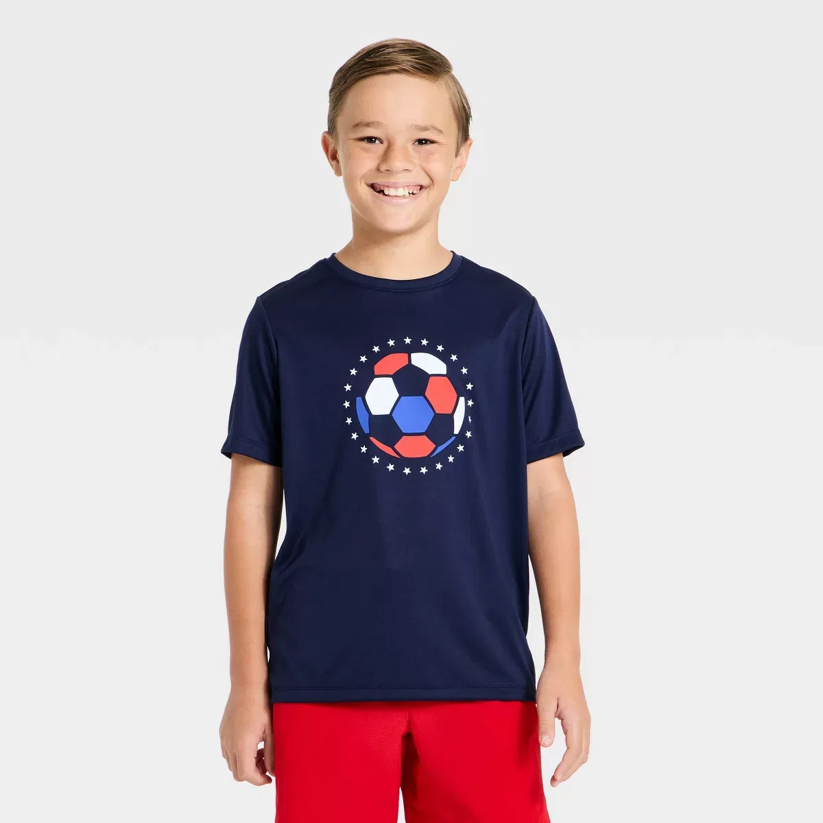 Детская футболка с коротким рукавом с принтом All In Motion KIDS PERFORMANCE, Navy Blue