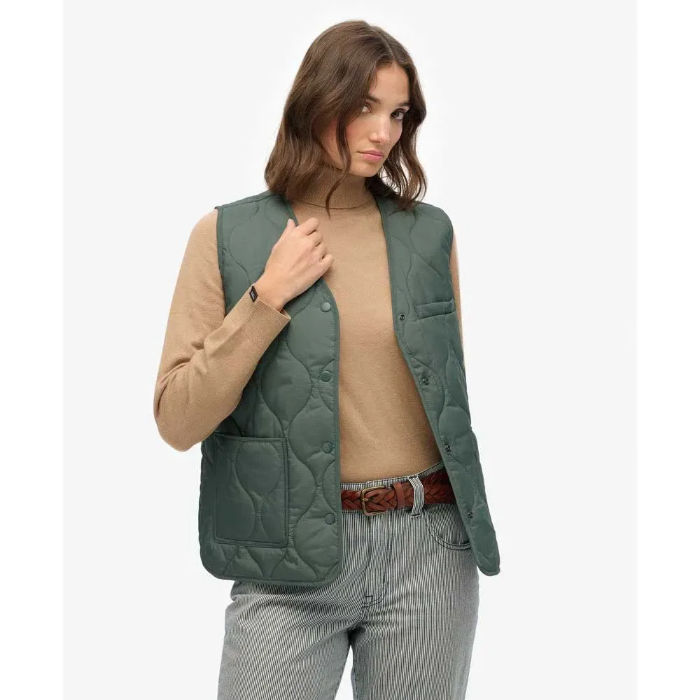 Жилет стеганый Lite Liner Superdry, зеленый — фото 4