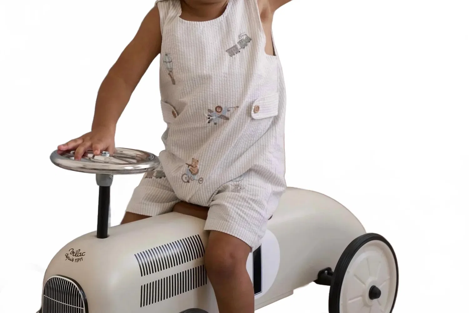 Детский боди-комбинезон для девочек с вышивкой Up & Away Elegant Baby, Soft Grey — фото 2