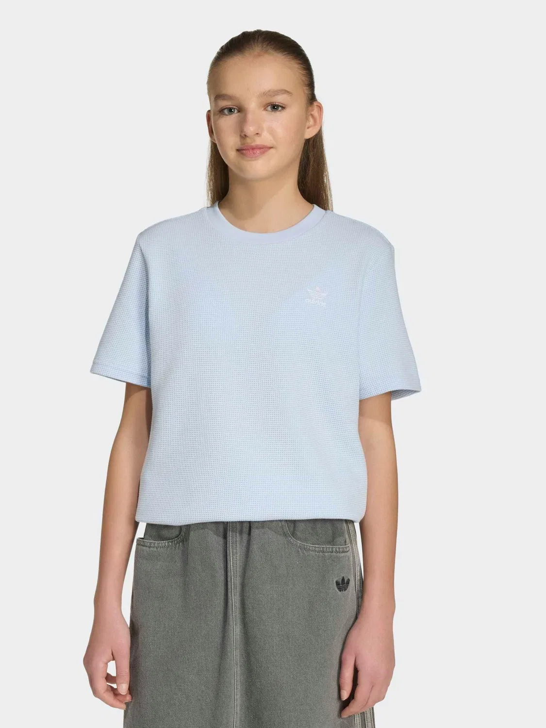 Футболка вафельная adidas Originals, синяя