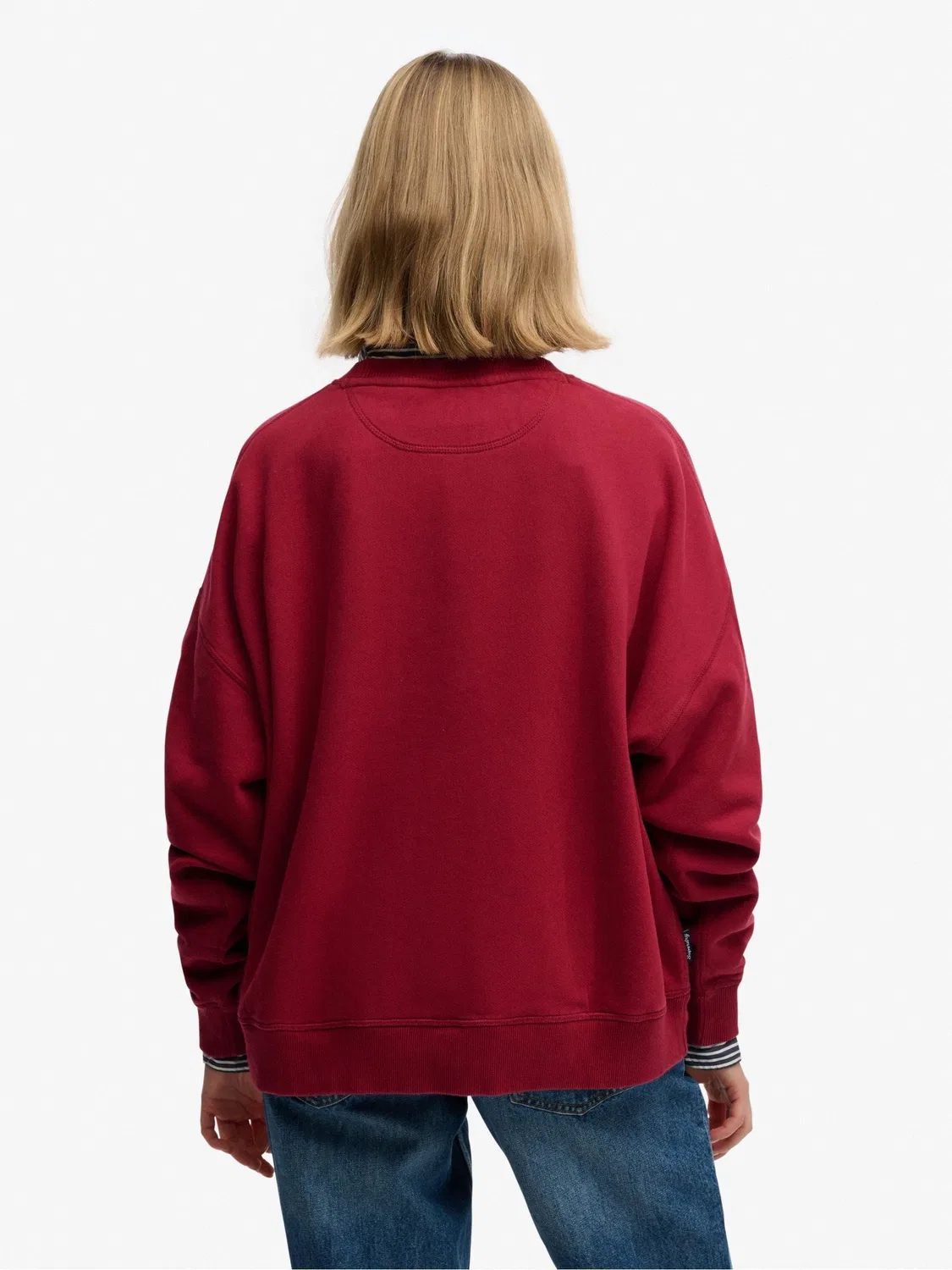Свитшот с логотипом, свободный крой, Essential Logo Superdry, красный — фото 3