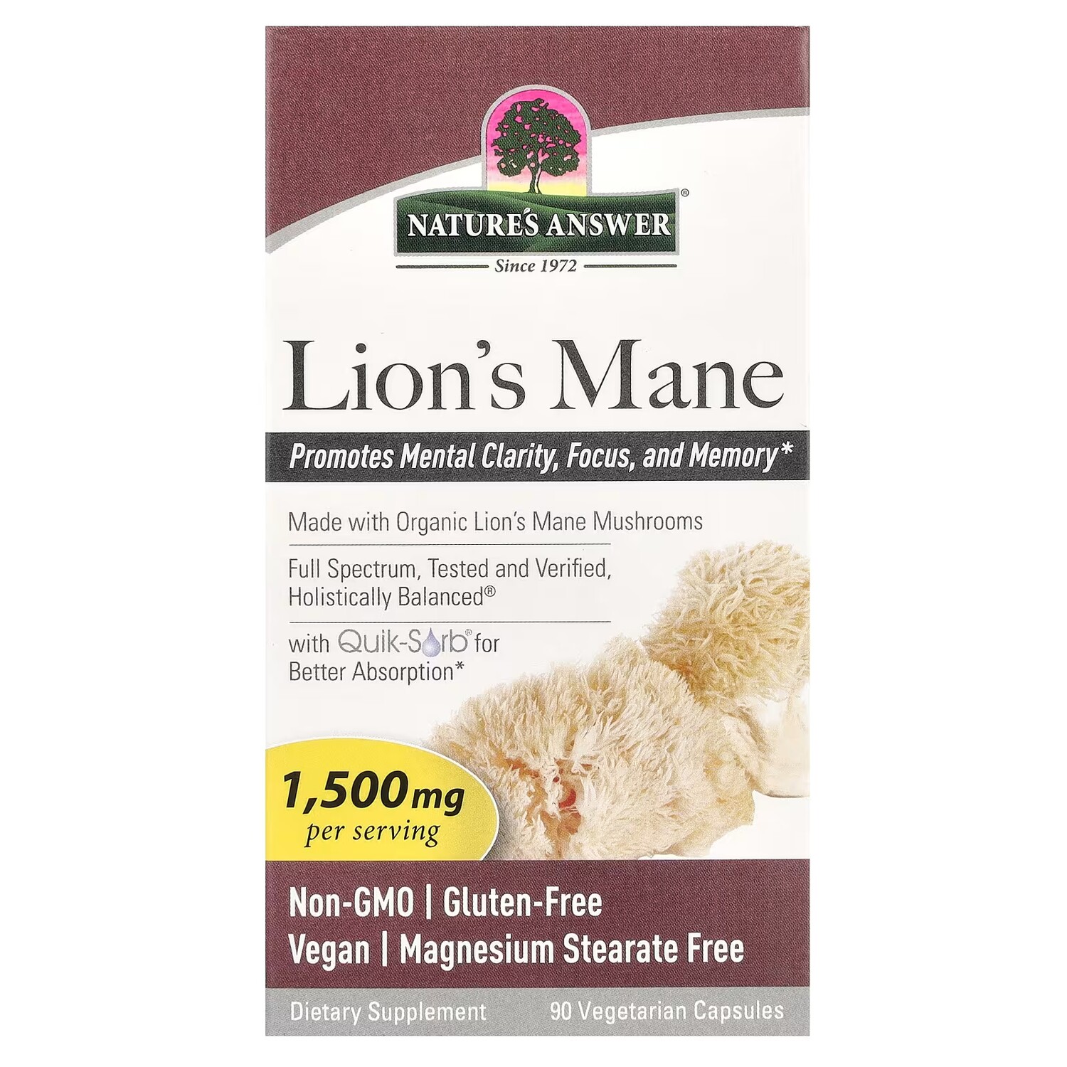 

Порошок органический Nature's Answer Lion's Mane, 90 капсул