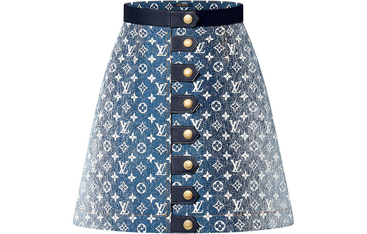 

LOUIS VUITTON Женская джинсовая юбка, цвет Blue