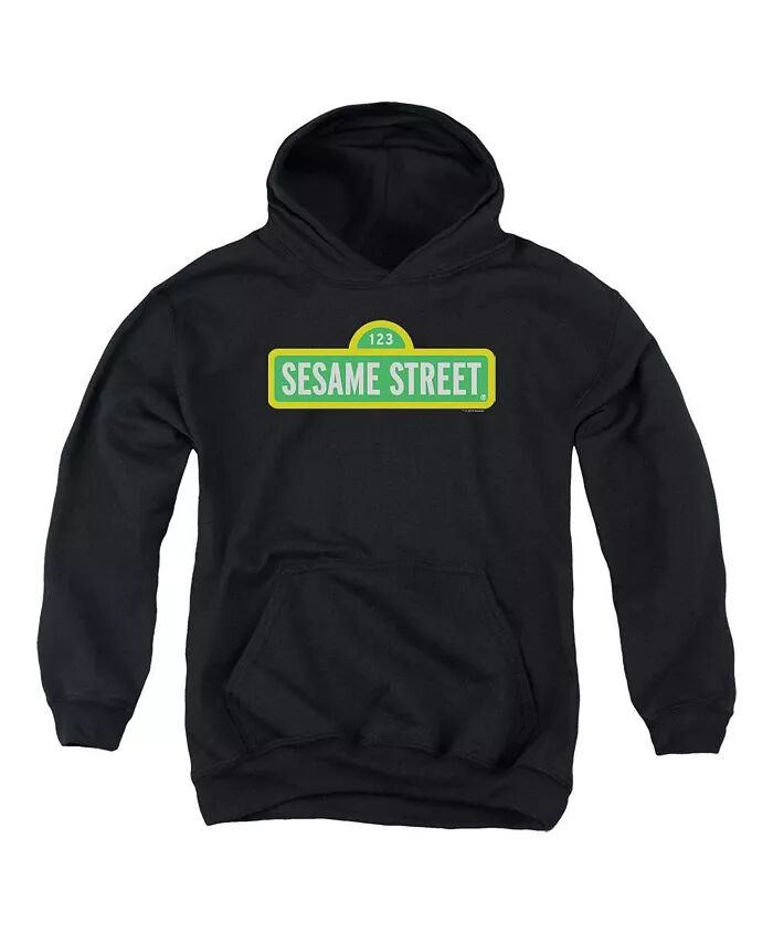 

Толстовка с капюшоном с логотипом для мальчиков и молодежи Sesame Street, черный