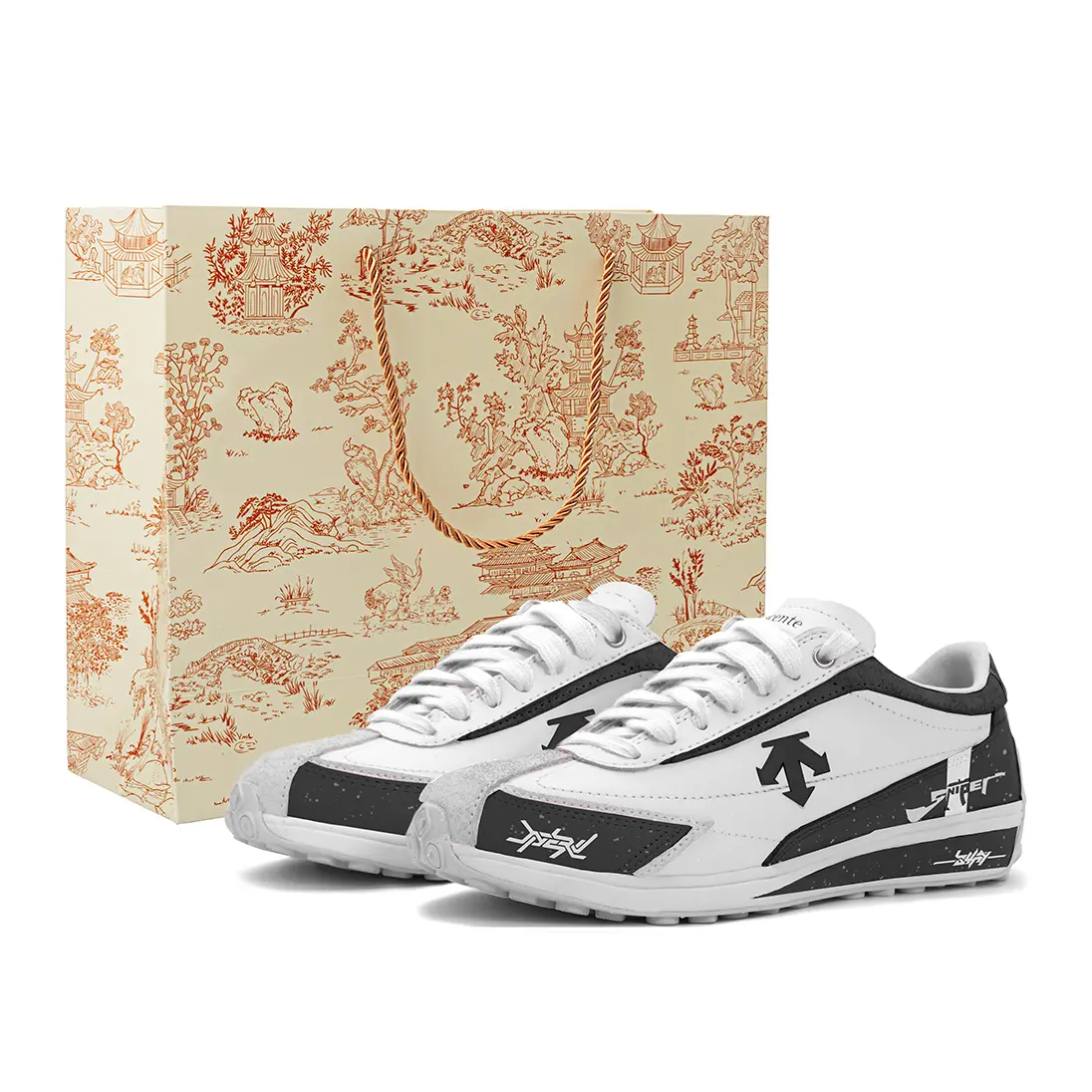 

Кроссовки для скейтборда Cron Racer Abrasion Resistant низкие унисекс DESCENTE, черный/белый