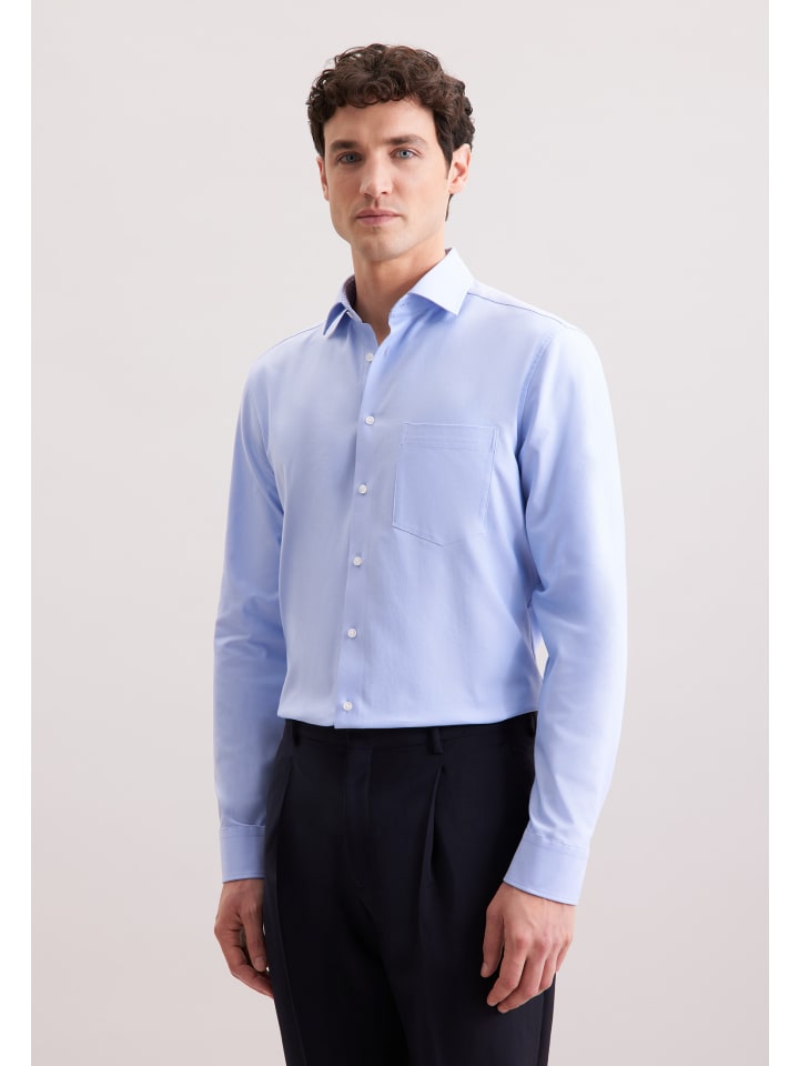 

Рубашка для выступлений, стандартного фасона, средне-синего цвета Seidensticker