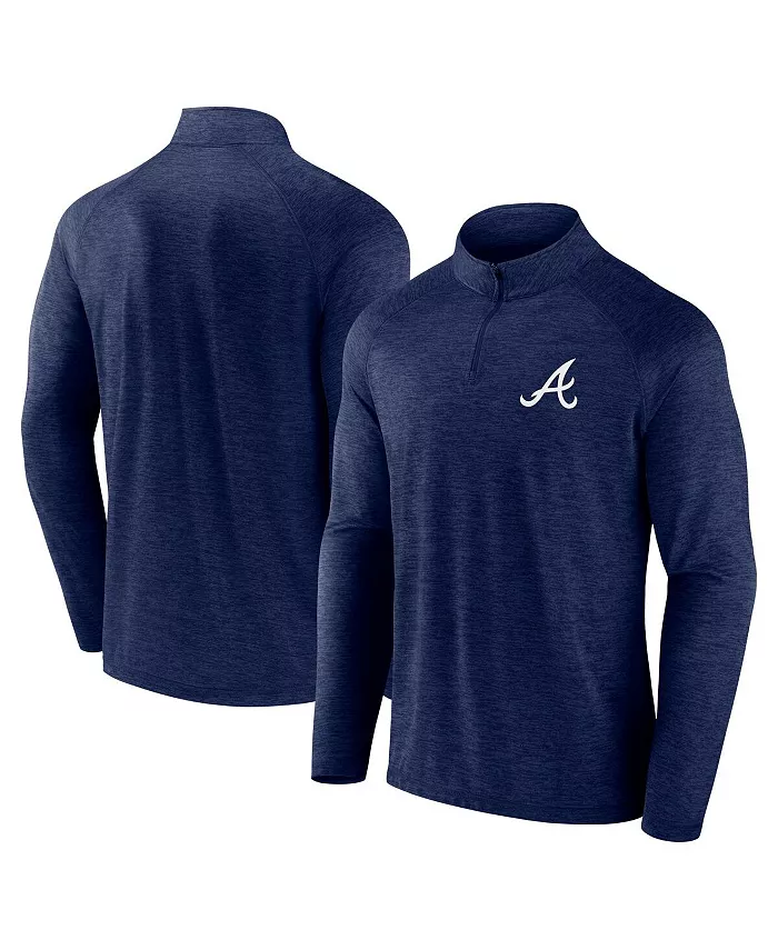 

Толстовка Men's Navy Atlanta Braves Head-to-Head Raglan Quarter-Zip Jacket Fanatics