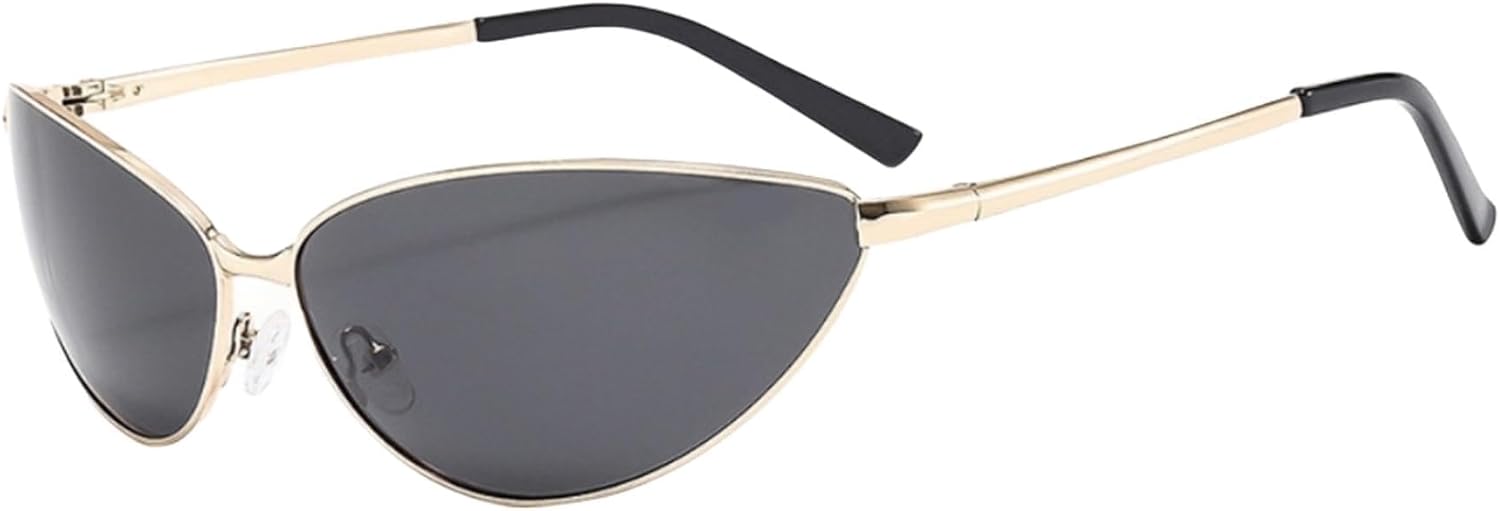 

Модные солнцезащитные очки «кошачий глаз» в форме треугольника, солнцезащитные очки в стиле Y2K, солнцезащитные очки «кошачий глаз», защита от УФ-излучения UV400 ICARA, Silver/Gray