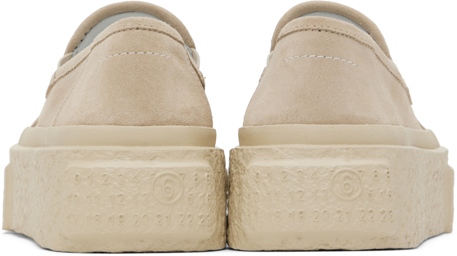 Бежевые замшевые кеды на платформе Slip-On MM6 Maison Margiela, Semolina — фото 2