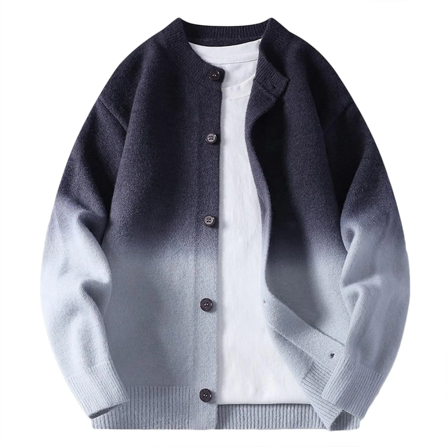 

Мужской кардиган с шалью и кабельной вязкой, легкий, с карманами