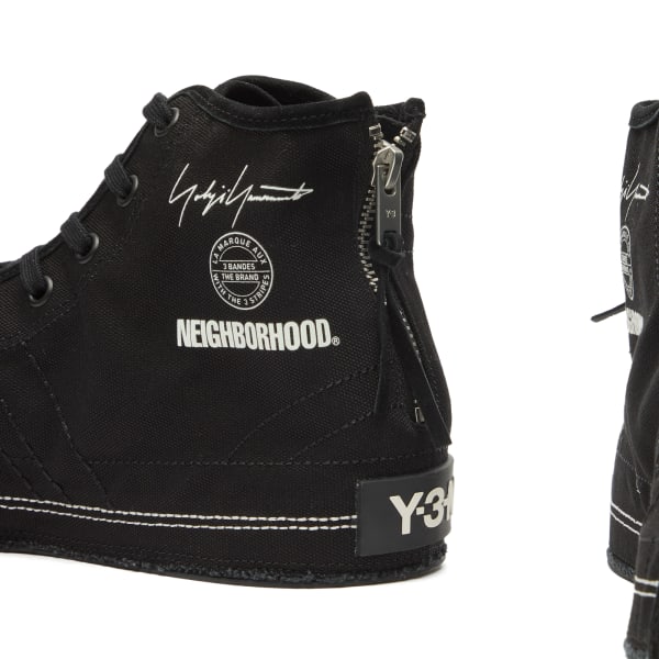 Y-3 X nbhd nizza hi кроссовки, черный/черный/белый — фото 3
