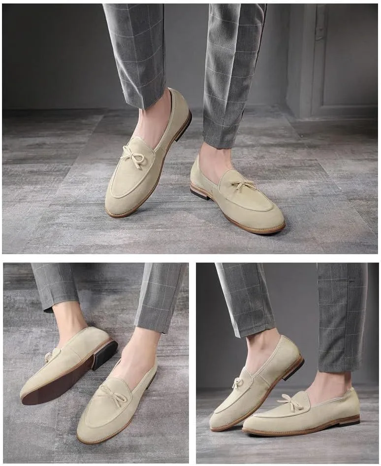 

Мужские слипоны-лоферы ручной работы из кожи, дышащие, удобные, мягкие, с ручной строчкой, повседневные туфли из замши для мужчин DMGYCK, зеленый