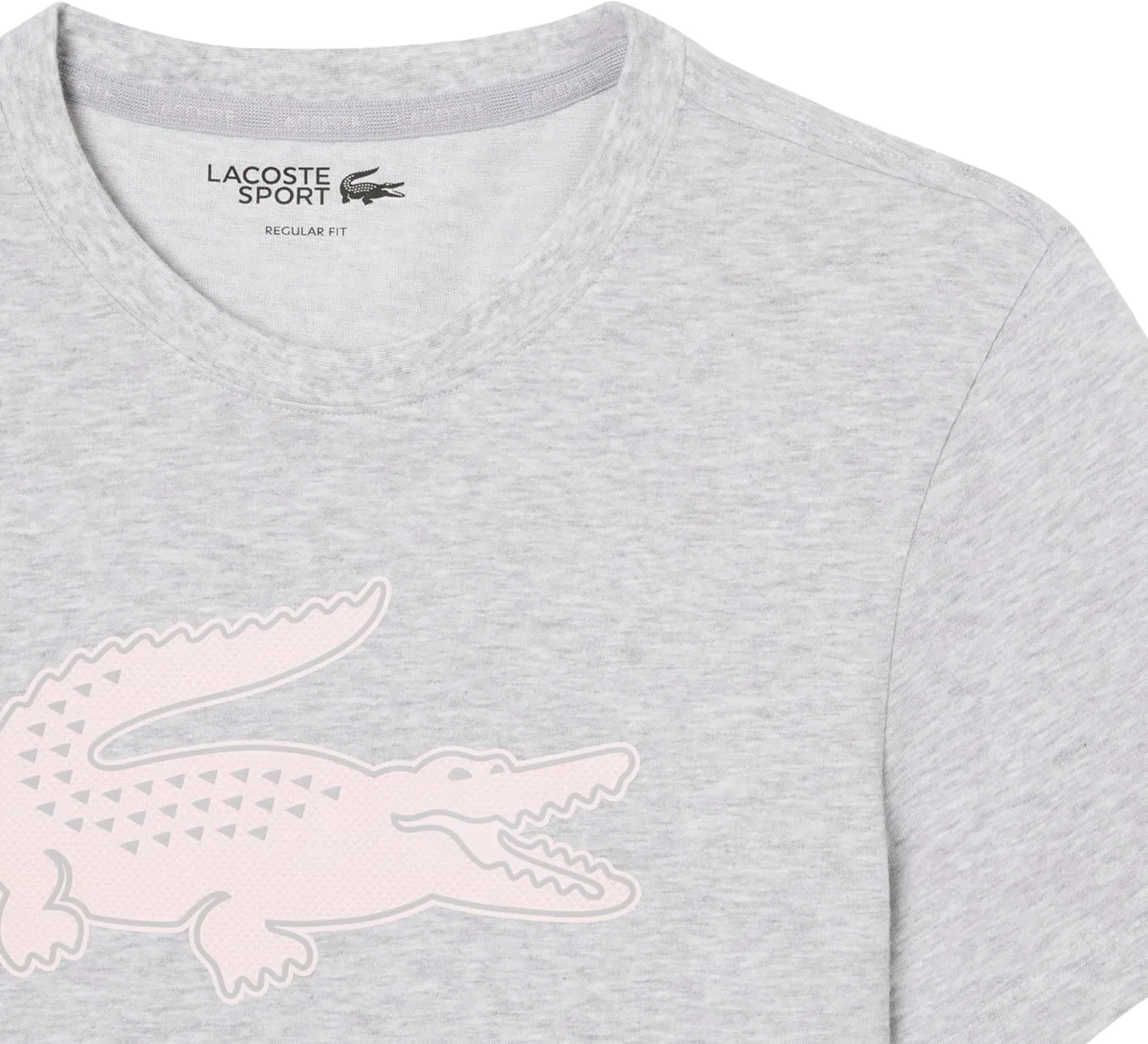 Футболка спортивная Lacoste, цвет Silver Chine/Flamingo, XXL — фото 2
