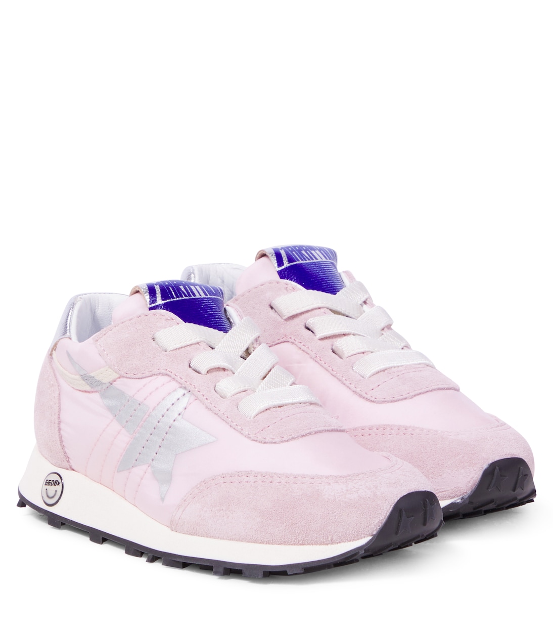 

Кроссовки Marathon с отделкой из замши Golden Goose Kids, Antique Pink/Silver