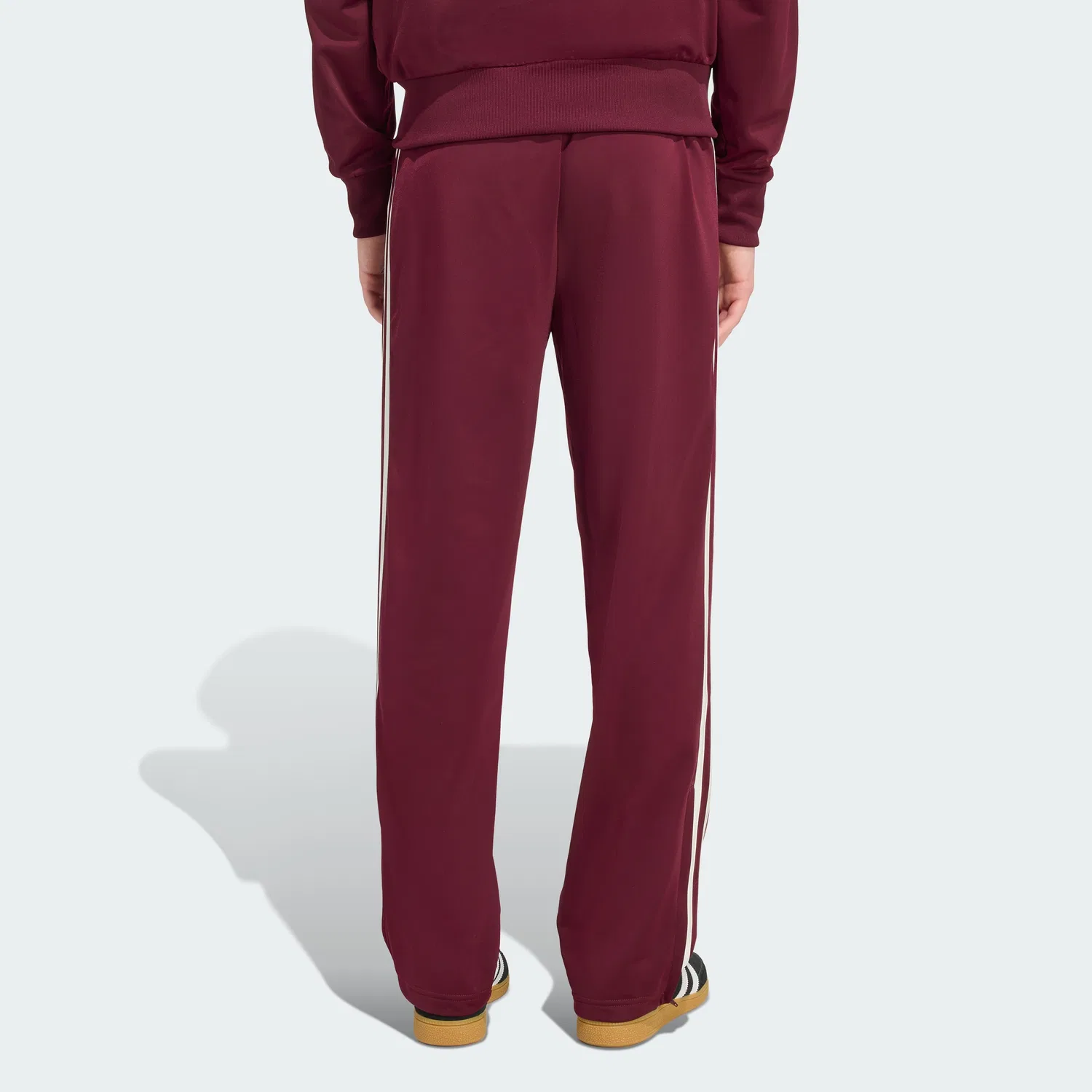 Мужские спортивные брюки Adidas Firebird Track, бордовые с белым — фото 2