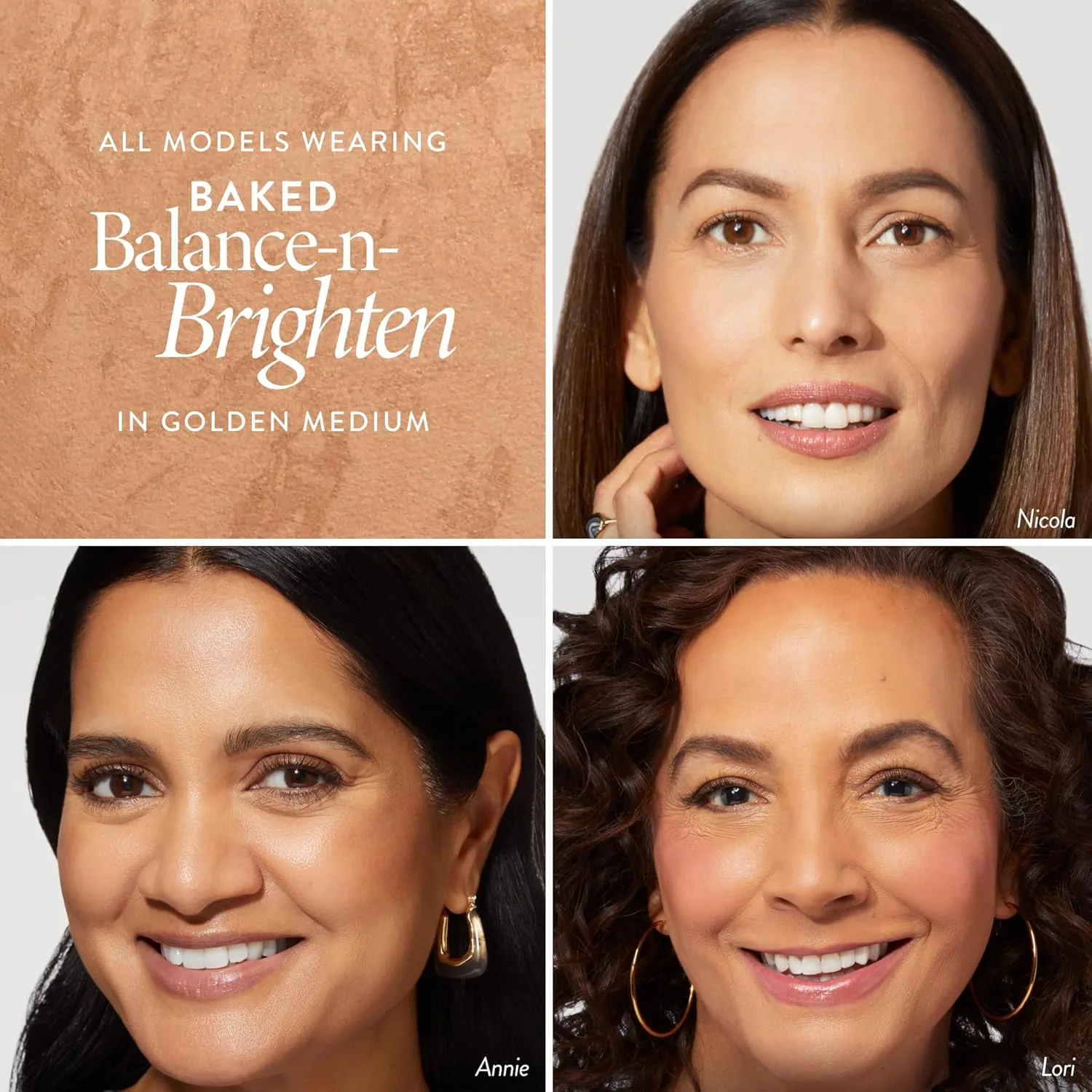 Набор для макияжа LAURA GELLER Baked Balance-n-Brighten Foundation с выдвижной кистью-аэрографом кабуки, золотистый, средний размер (2 шт.), Golden Medium — фото 2