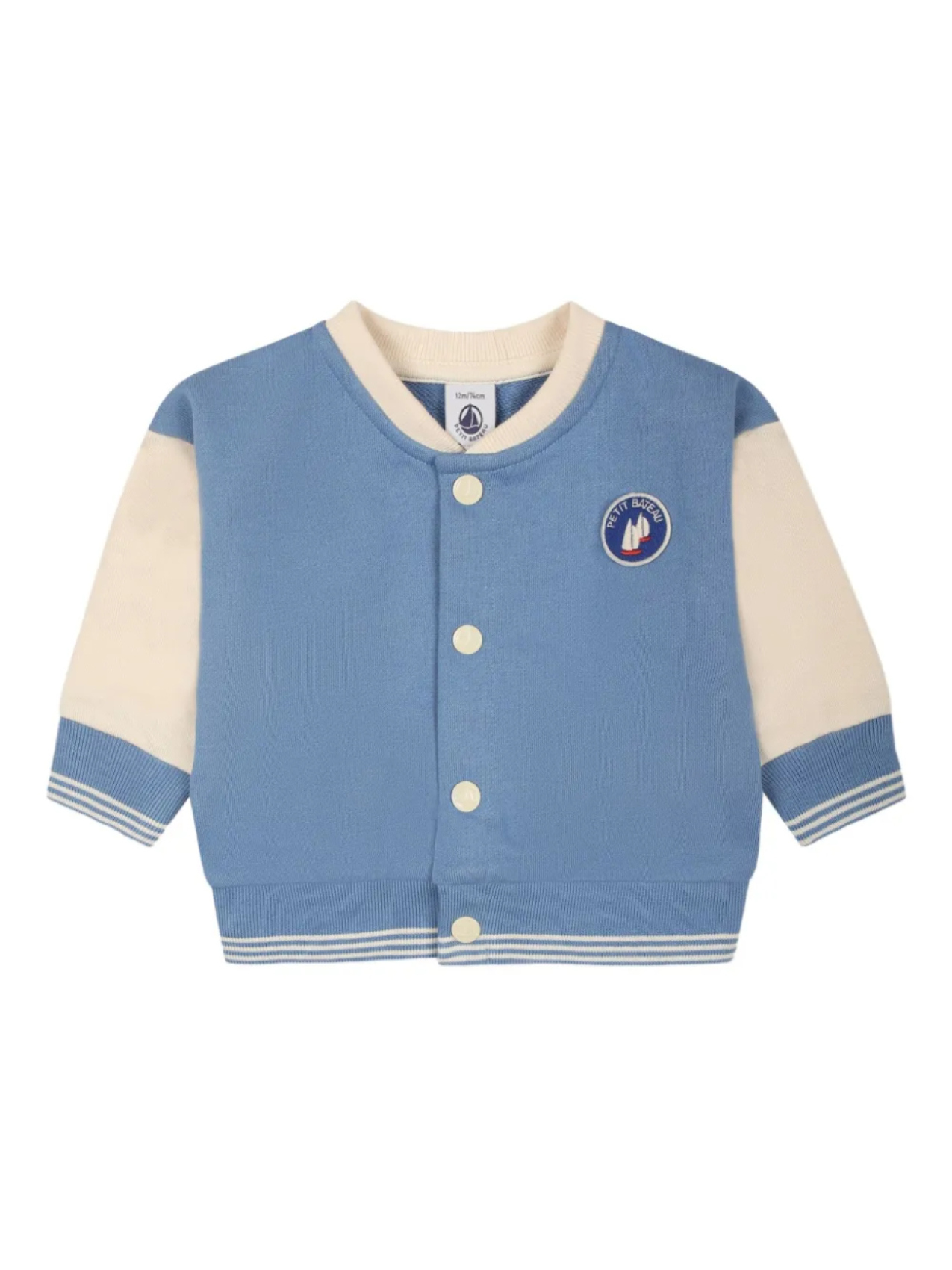 

Куртка университетского стиля с цветными блоками Petit Bateau, синий