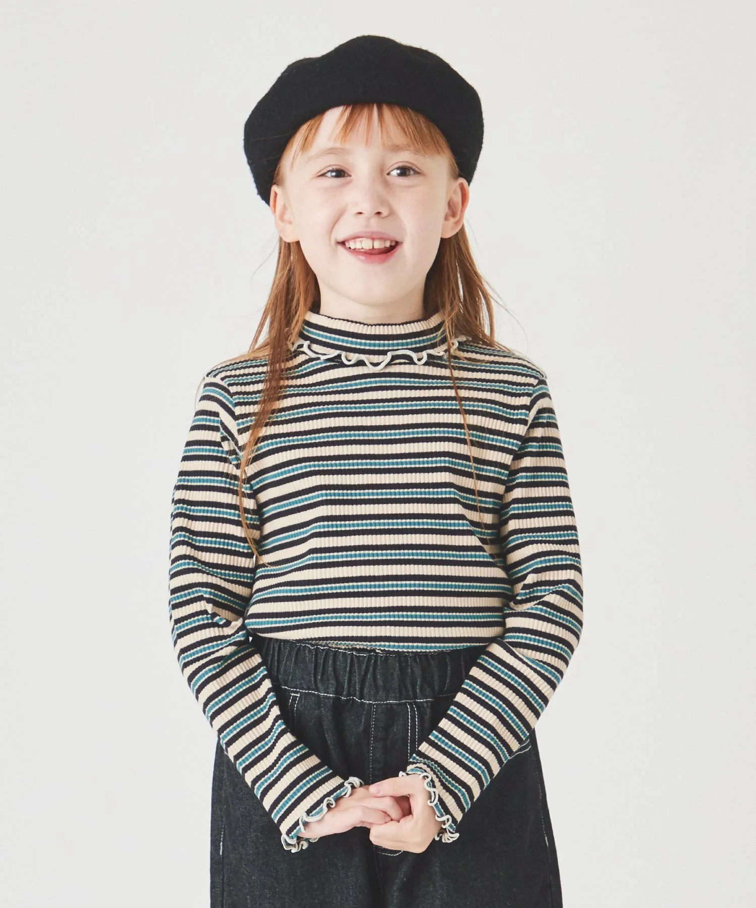 Водолазка в рубчик Ever Closet, Green border