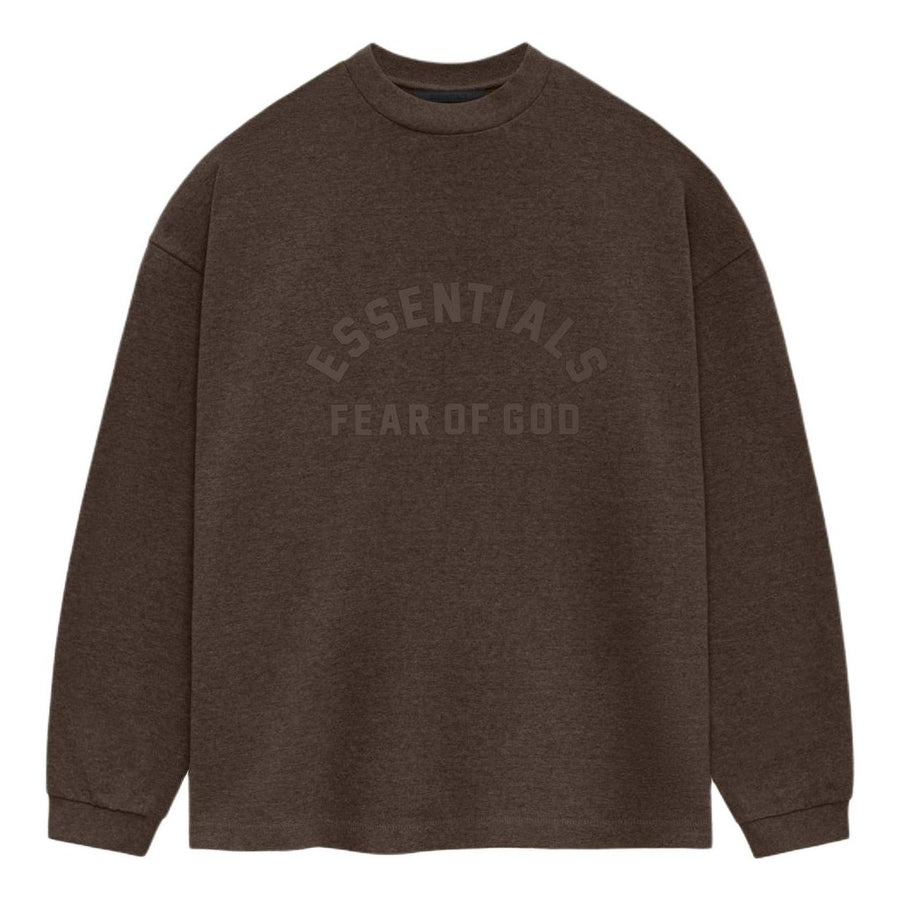 

Футболка Fear of God Essentials SS24 Heavy Long Sleeve T-shirt 'Heather Wood', коричневый