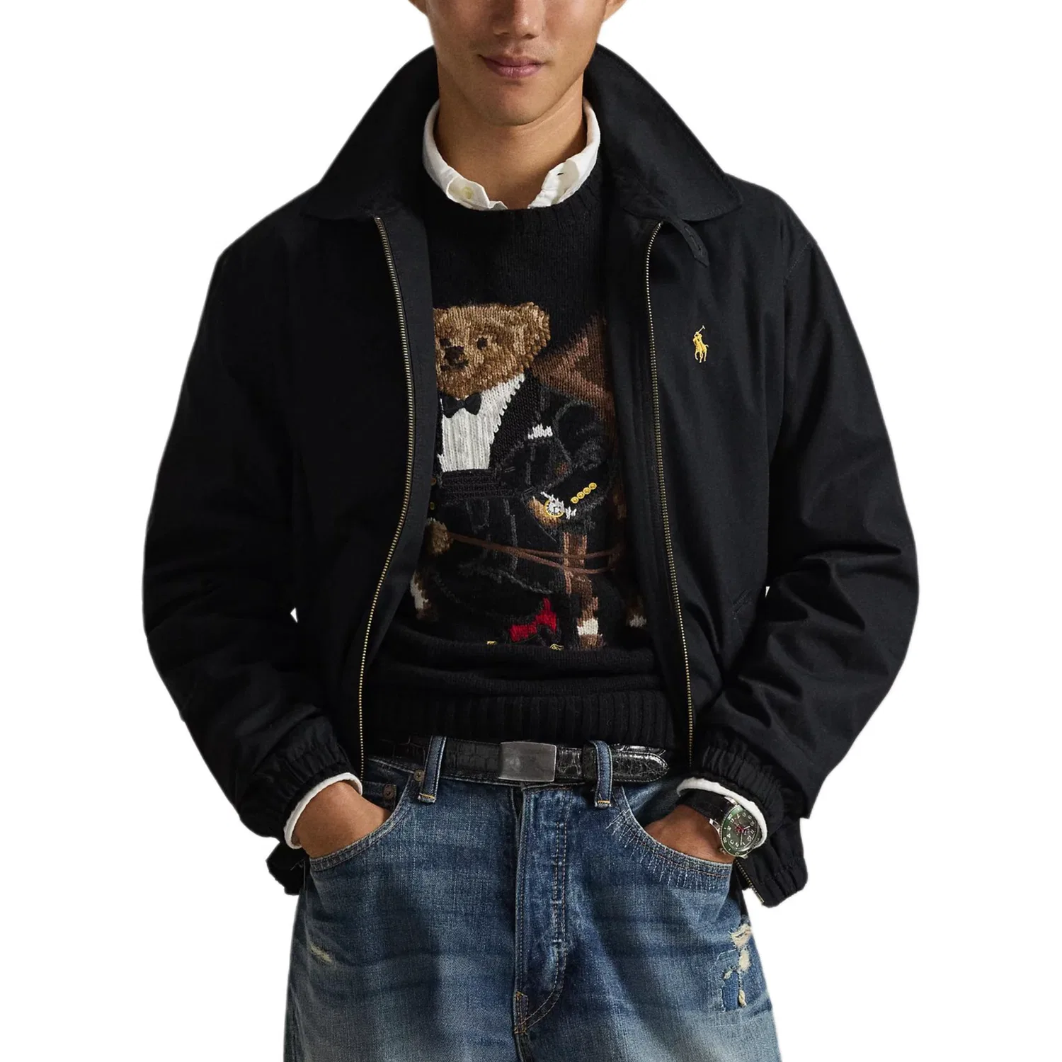 Куртка на молнии с вышивкой Polo Ralph Lauren, Polo Black — фото 3