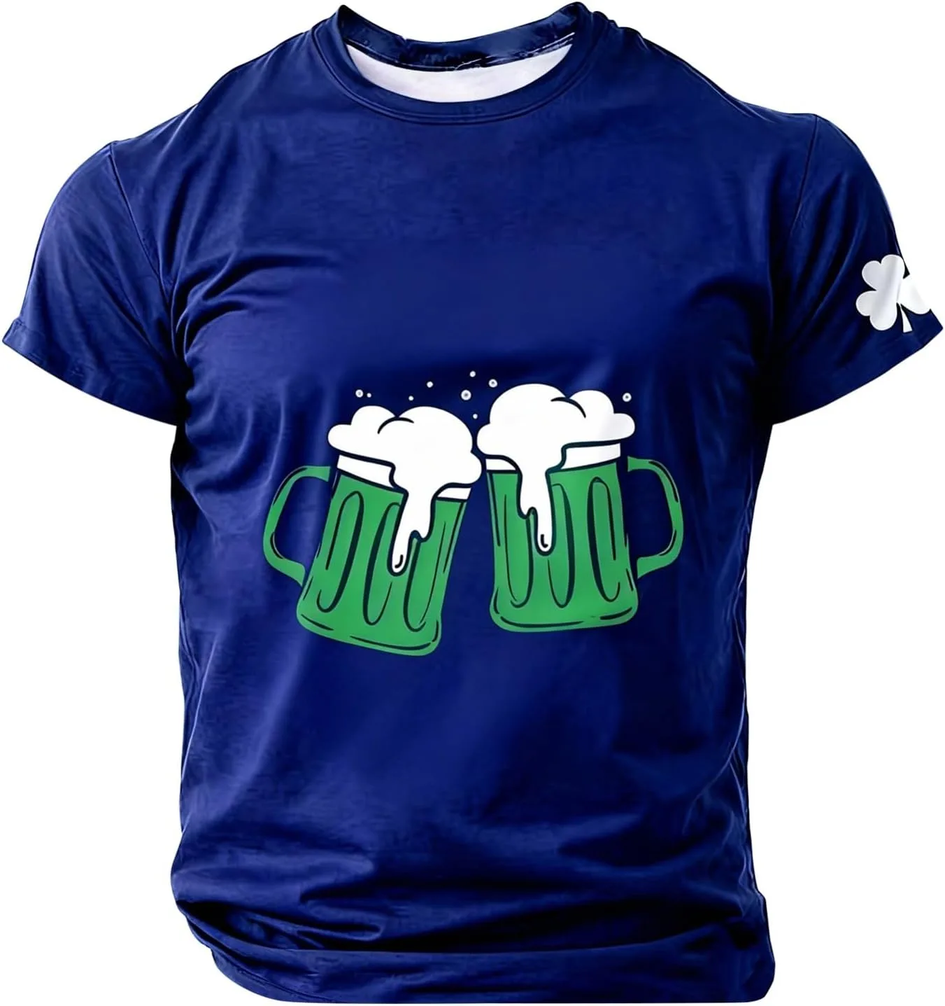 

Футболка мужская Saint Paddys Day, короткий рукав, зеленый, принт Beer Funny Graphic