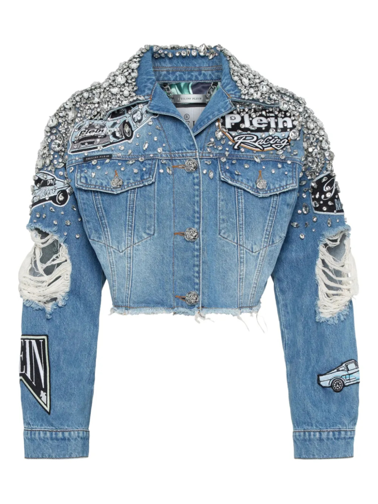 

Укороченная джинсовая куртка Philipp Plein, синий