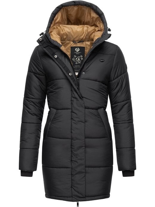 

Стеганое пальто — возрождение длинного ремейка Ragwear, черный