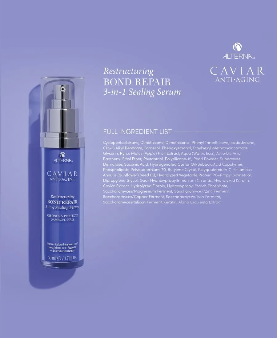 Alterna Сыворотка для восстановления и укрепления волос Caviar Anti-Aging Restructuring Bond Repair 3-In-1 Sealing Serum, 1.7 унции — фото 4